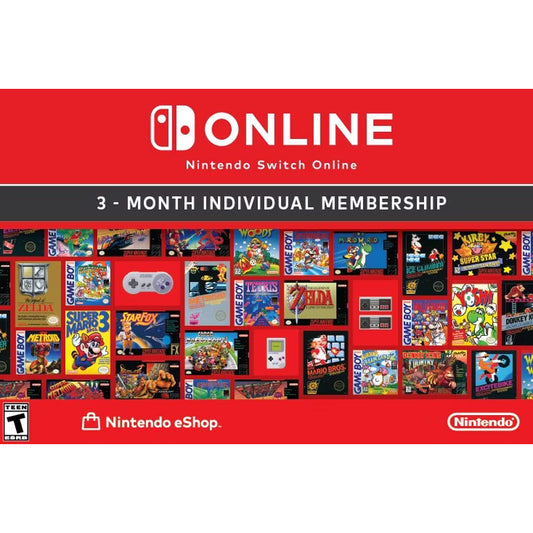 Nintendo Switch Online 3 Months Individual Membership USA
