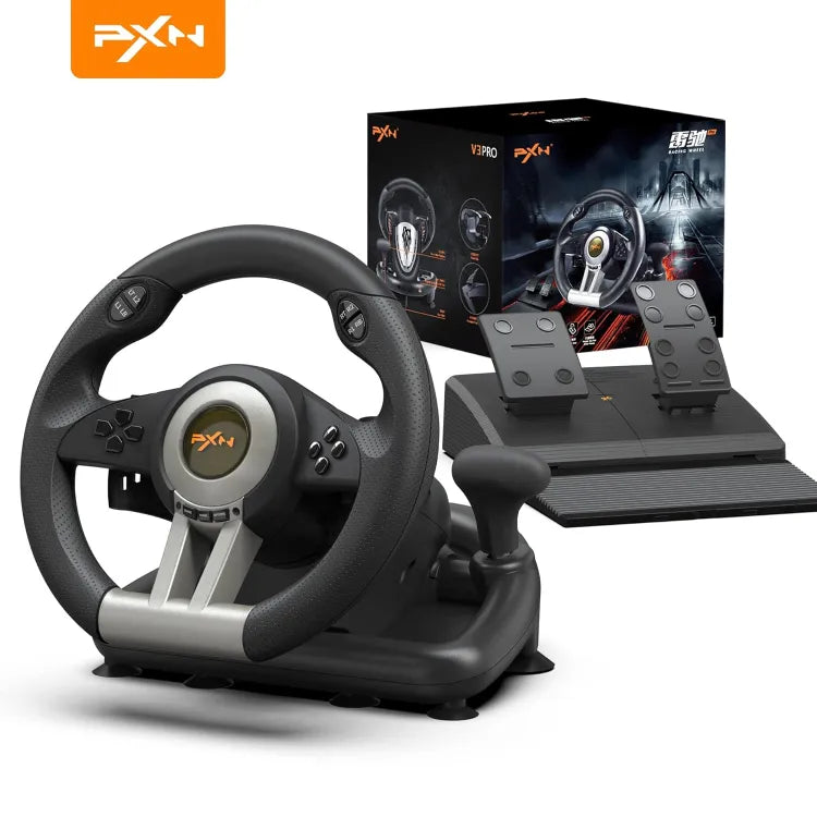 PXN-V3 Pro 180° Competition Racing Steering Wheel with Pedal.