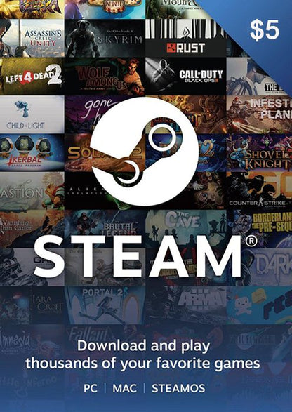 Steam Gift Card $ USD GLOBAL